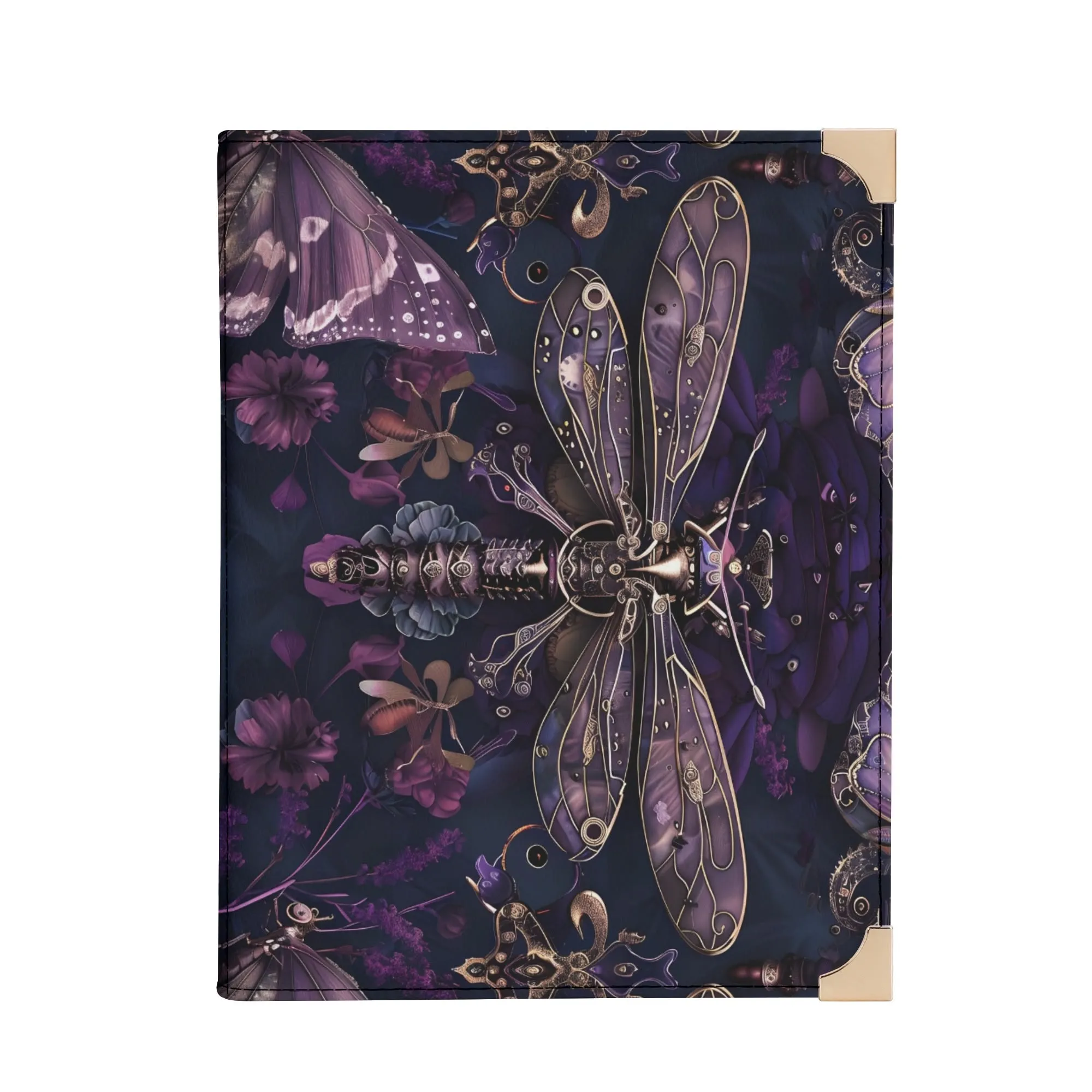 Dark Dragonfly Steampunk Book Cover Crossbody Bag – Unique Book Lovers Purse for Carrying Books, Tablets, & Journals