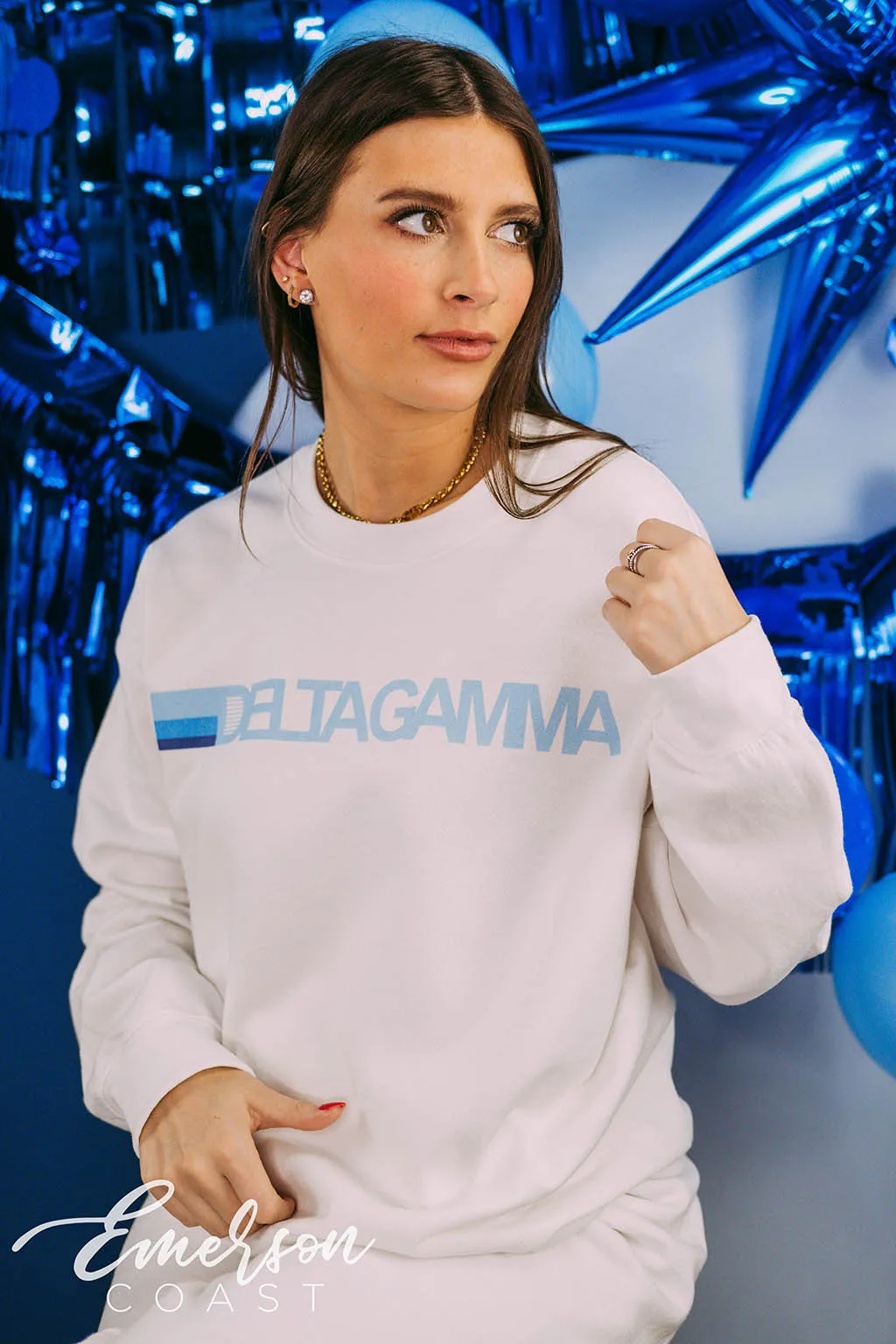 Delta Gamma PR Simple Monochromatic Crewneck