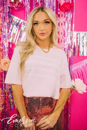 Delta Zeta Philanthropy Simple Pale Pink Tee