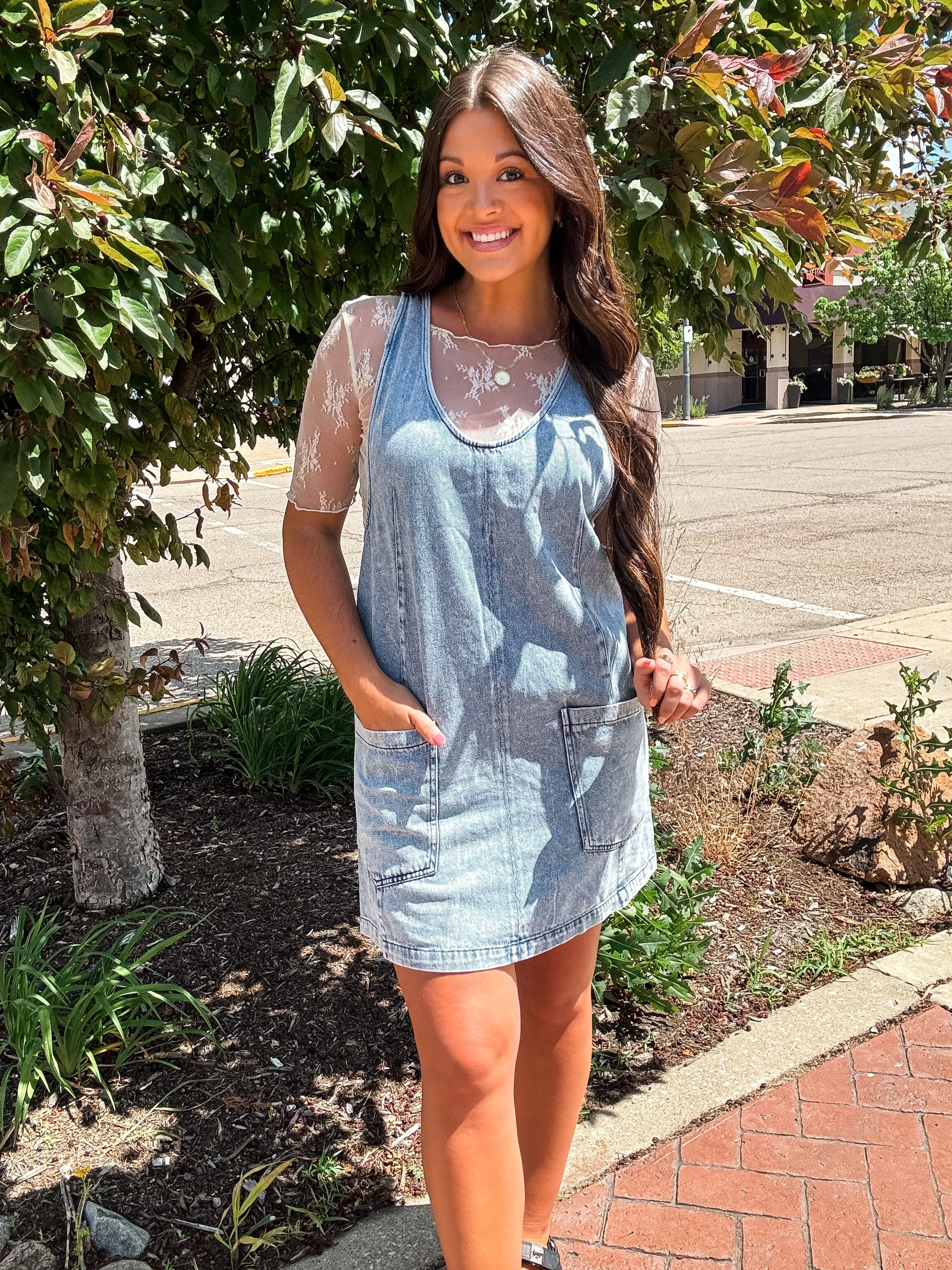 DENIM DREAM OVERALL DRESS