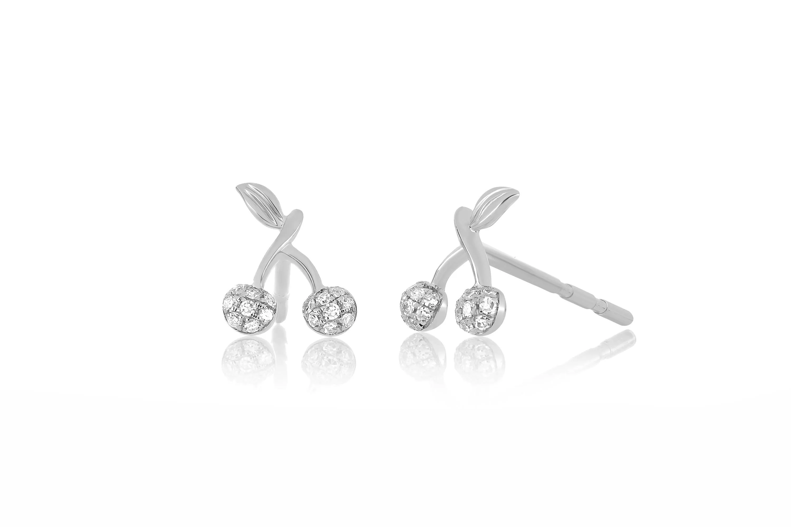 Diamond Mini Cherry Stud Earring