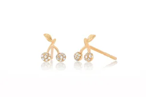 Diamond Mini Cherry Stud Earring