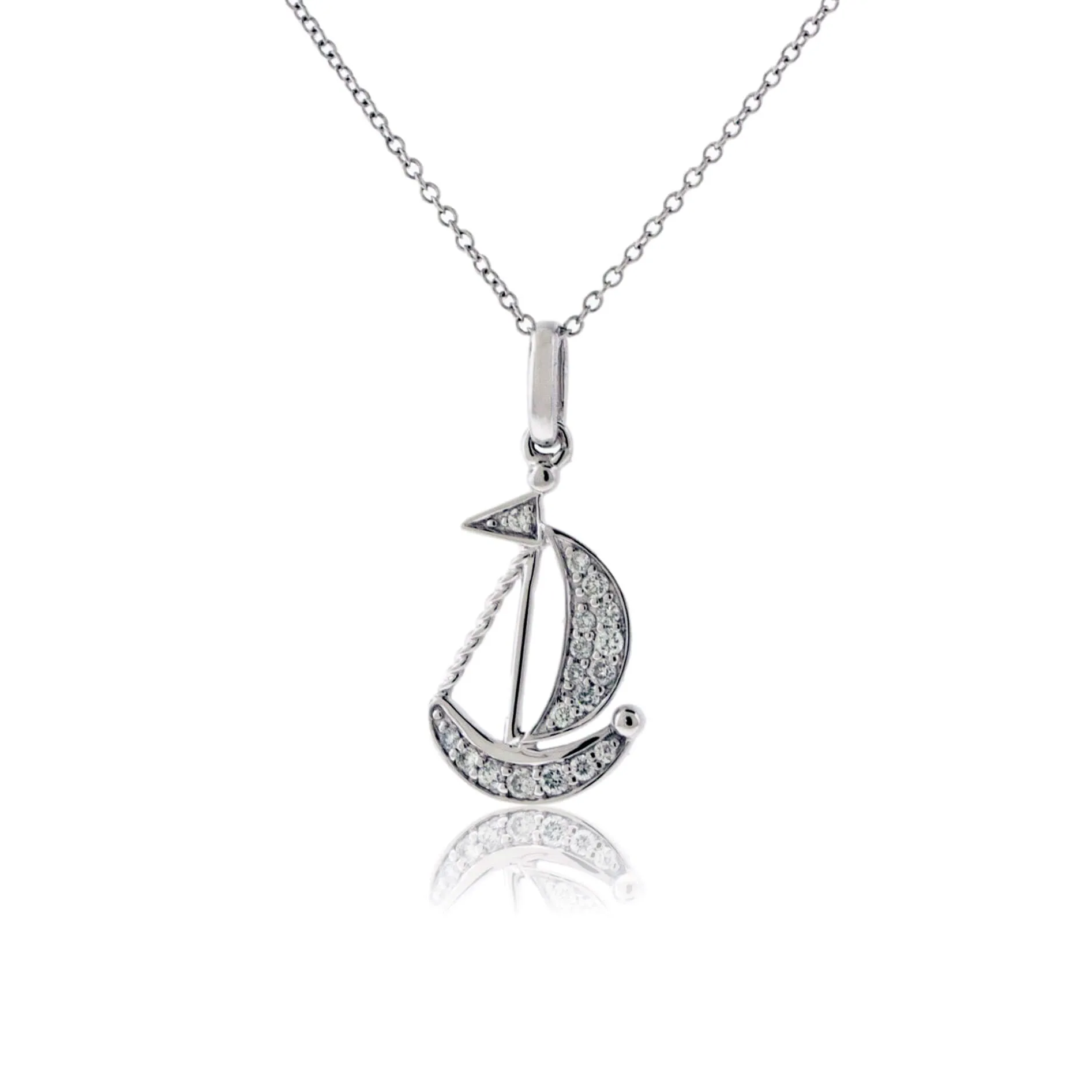 Diamond Sailboat Pendant