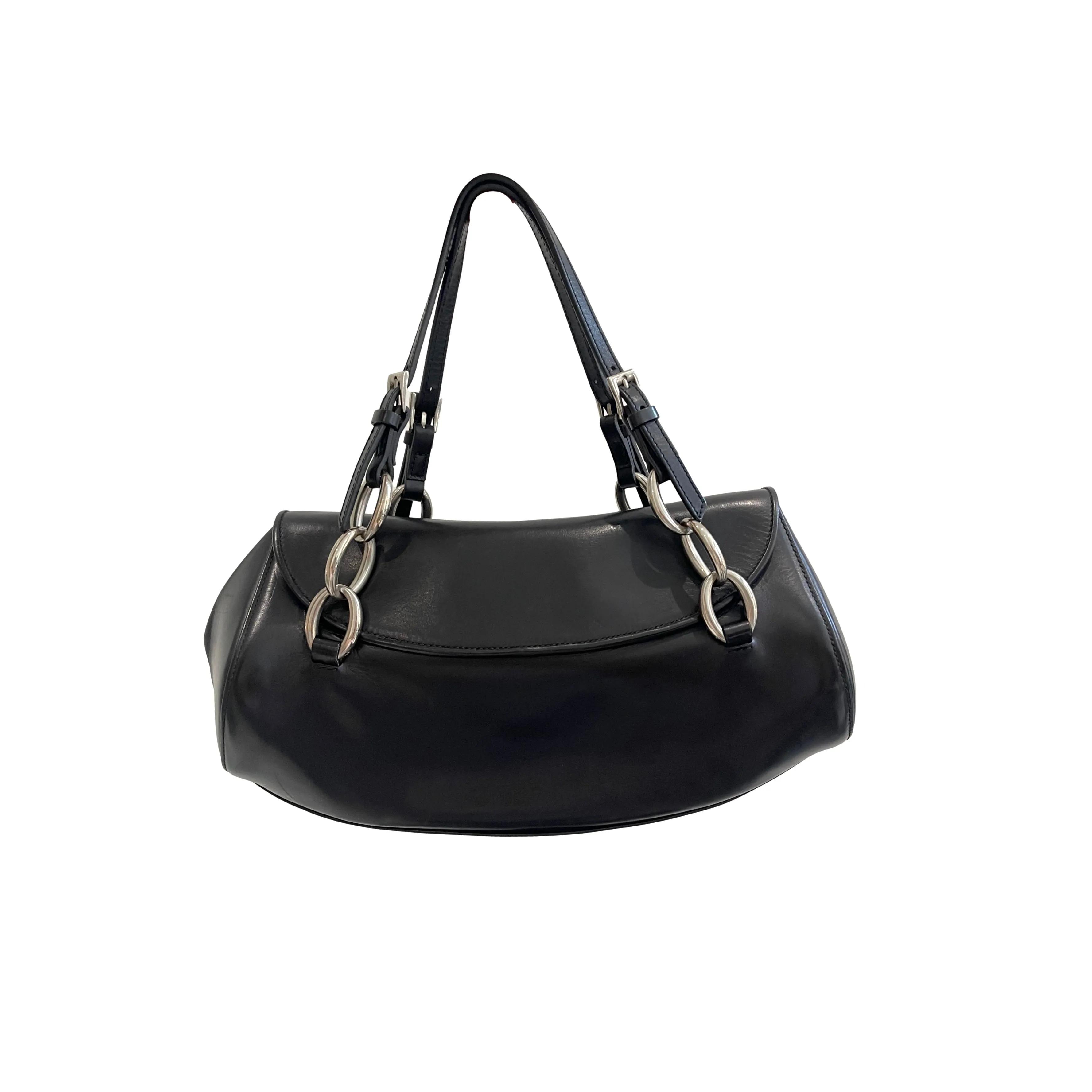 Dior Black Logo Leather Shoulder Bag