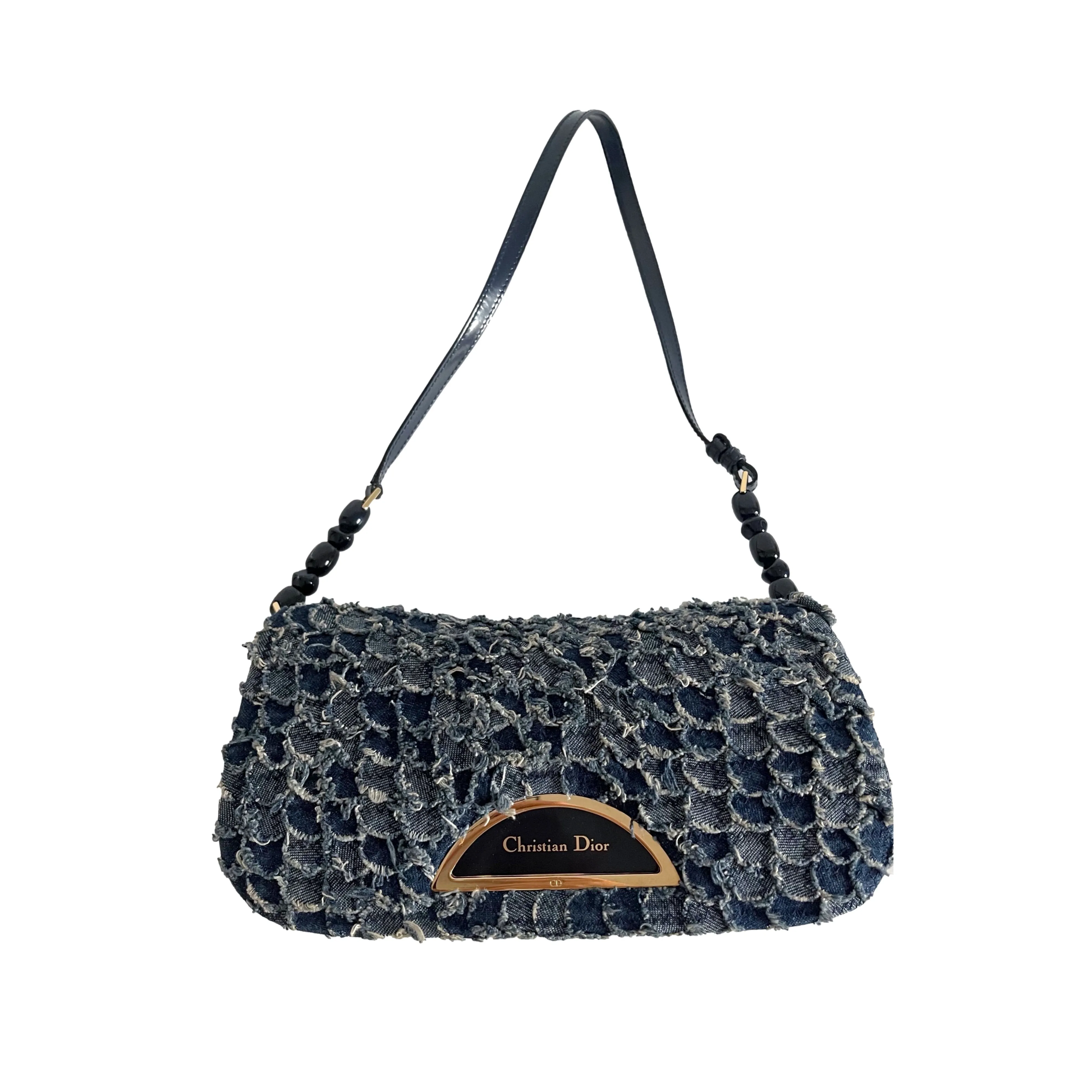 Dior Denim Logo Shoulder Bag