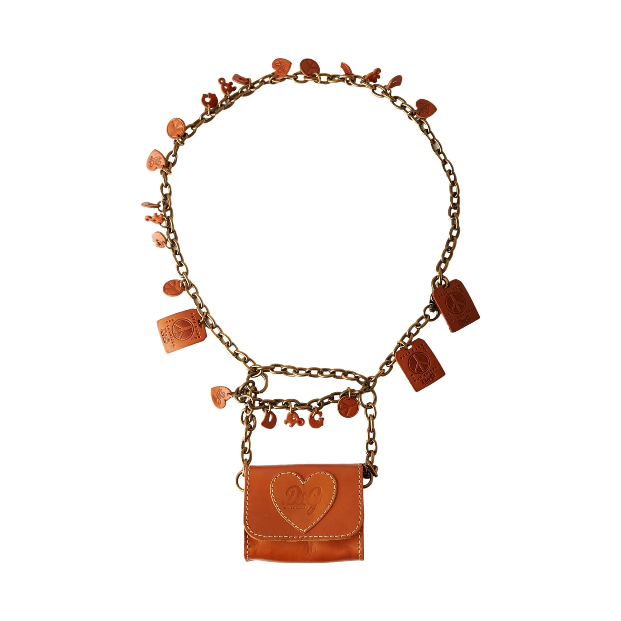 Dolce & Gabbana Brown Leather Charm Belt-Bag