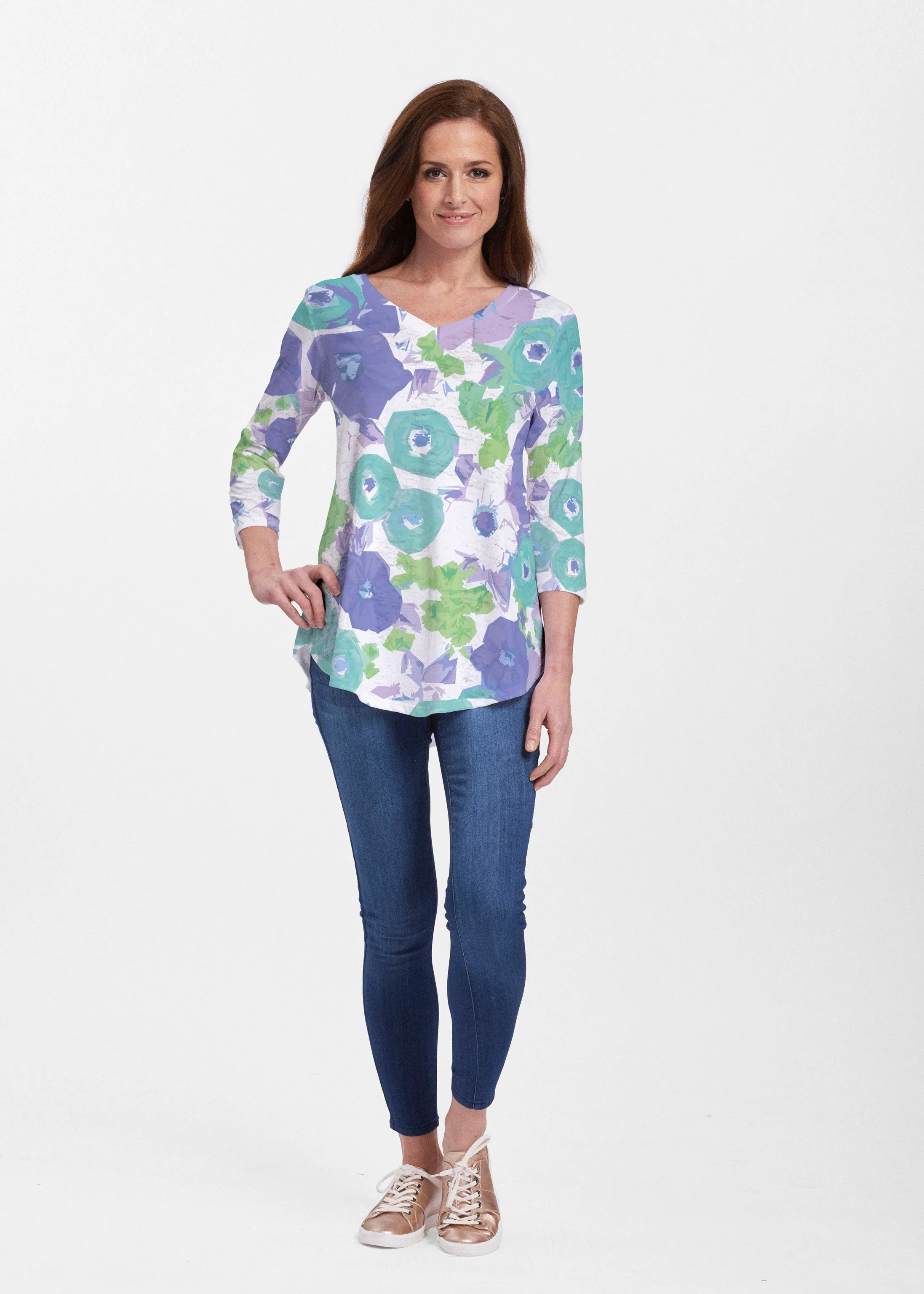 Dotsy (19202) ~ V-neck Flowy Tunic