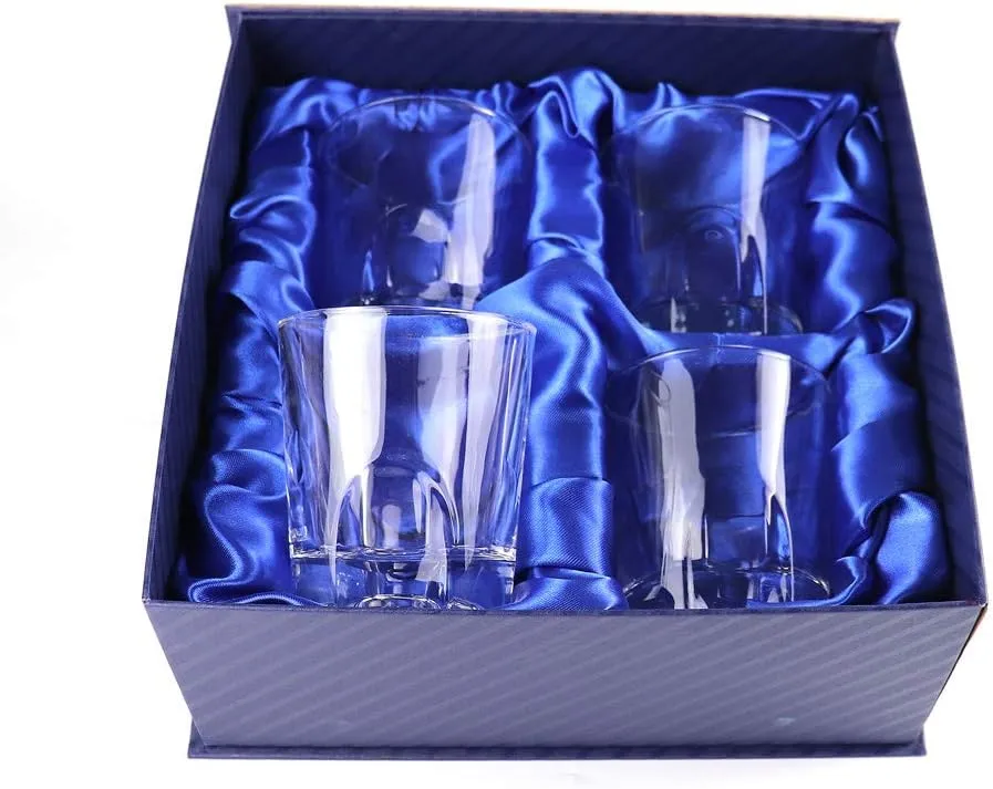 Double Old Fashioned Glasses Waterford Set of 4 with Gift Box