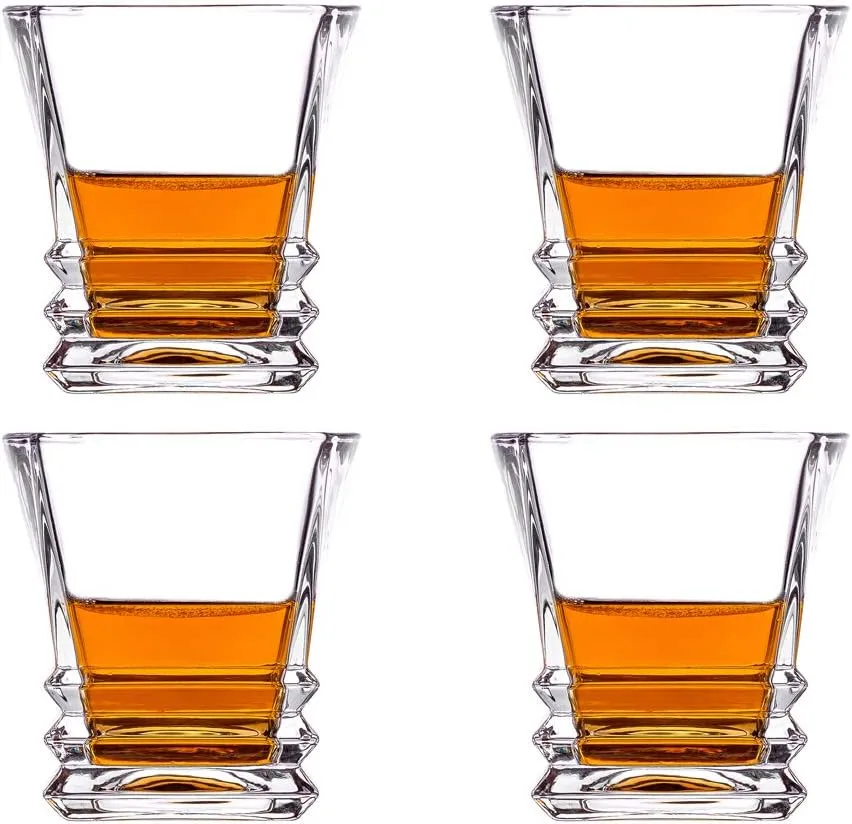 Double Old Fashioned Glasses Waterford Set of 4 with Gift Box