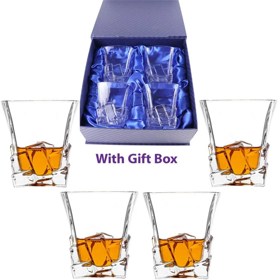 Double Old Fashioned Glasses Waterford Set of 4 with Gift Box