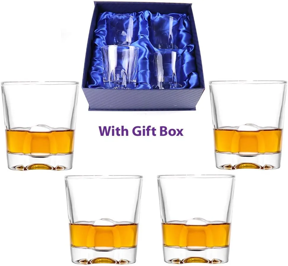 Double Old Fashioned Glasses Waterford Set of 4 with Gift Box
