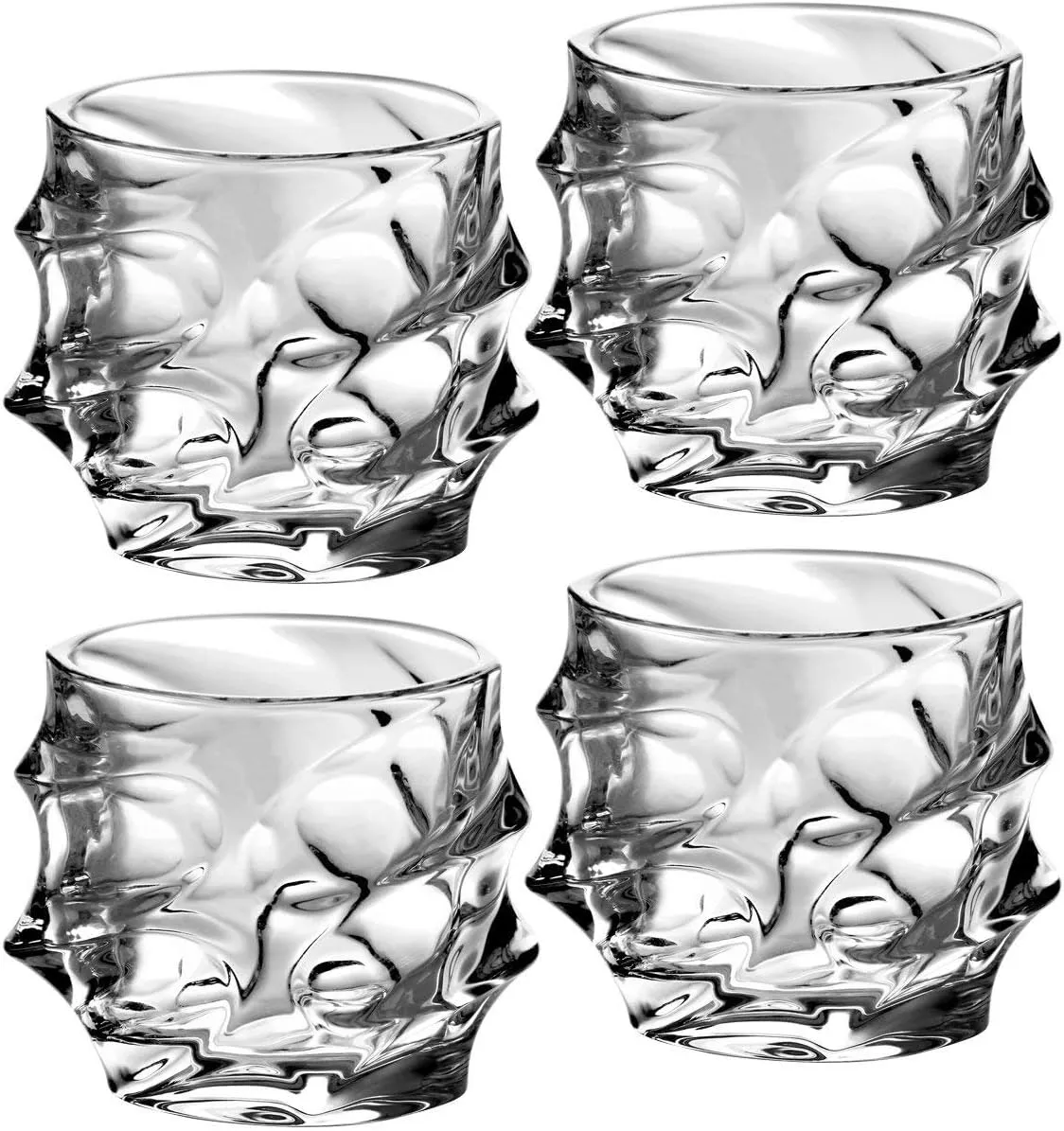Double Old Fashioned Glasses Waterford Set of 4 with Gift Box