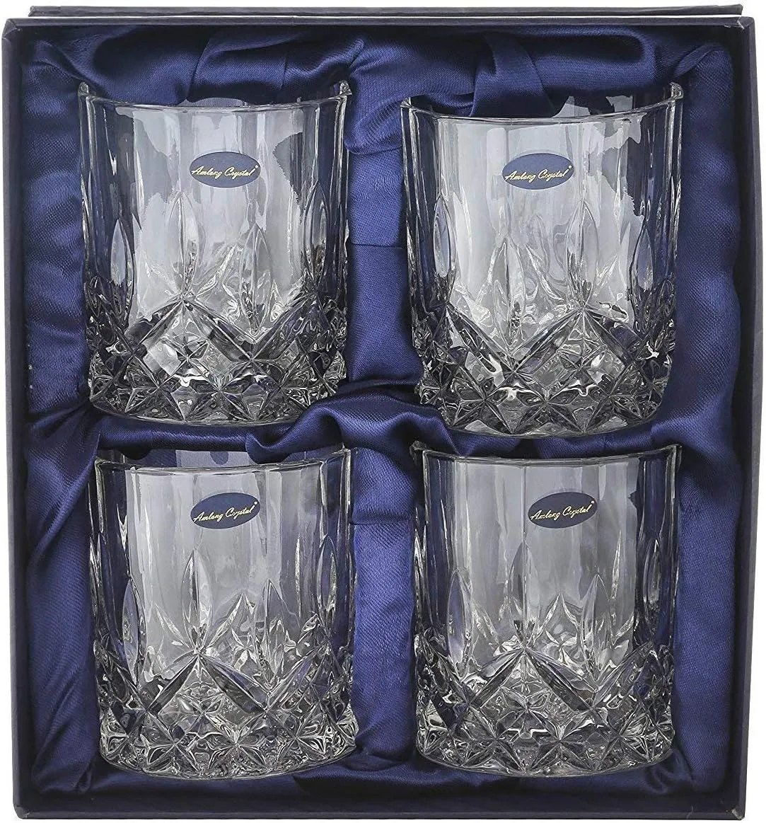 Double Old Fashioned Glasses Waterford Set of 4 with Gift Box