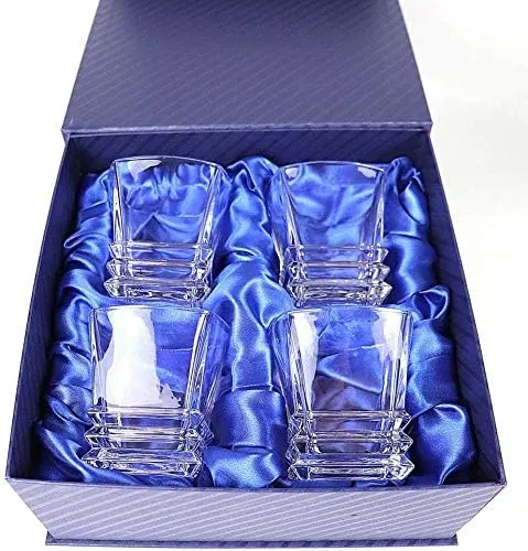 Double Old Fashioned Glasses Waterford Set of 4 with Gift Box