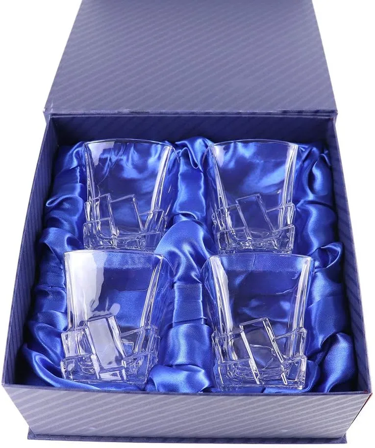 Double Old Fashioned Glasses Waterford Set of 4 with Gift Box