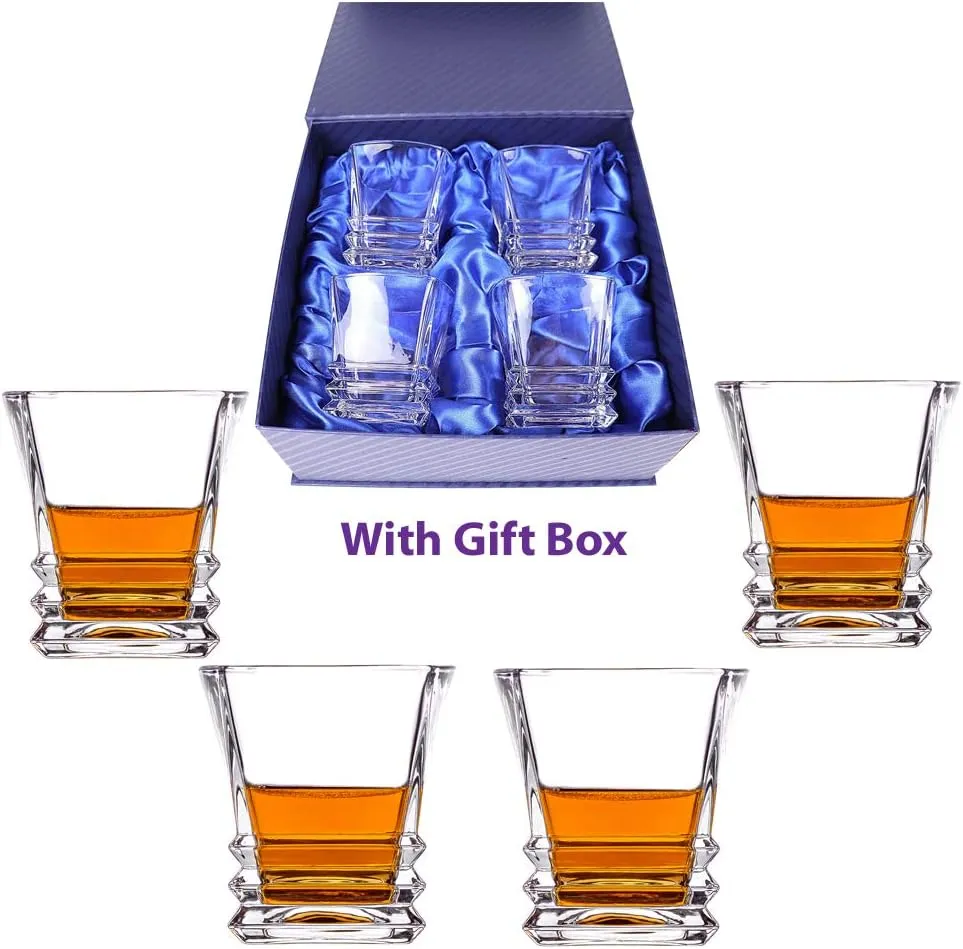 Double Old Fashioned Glasses Waterford Set of 4 with Gift Box