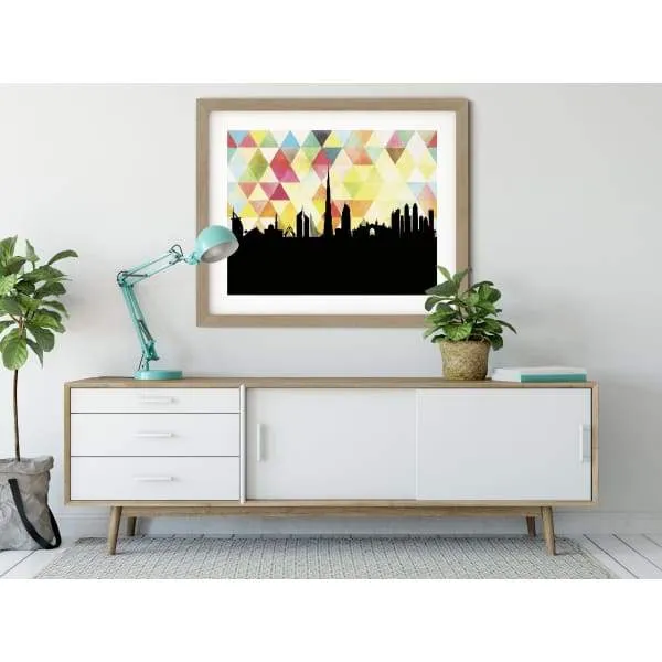 Dubai, United Arab Emirates geometric skyline