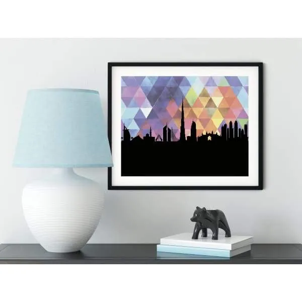 Dubai, United Arab Emirates geometric skyline