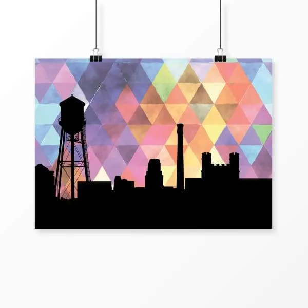 Durham, North Carolina geometric skyline
