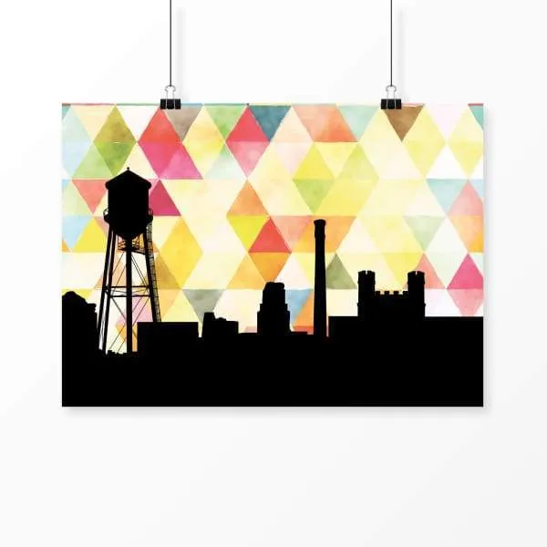 Durham, North Carolina geometric skyline