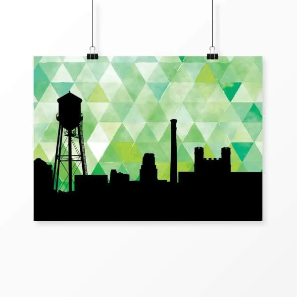 Durham, North Carolina geometric skyline