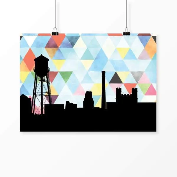 Durham, North Carolina geometric skyline