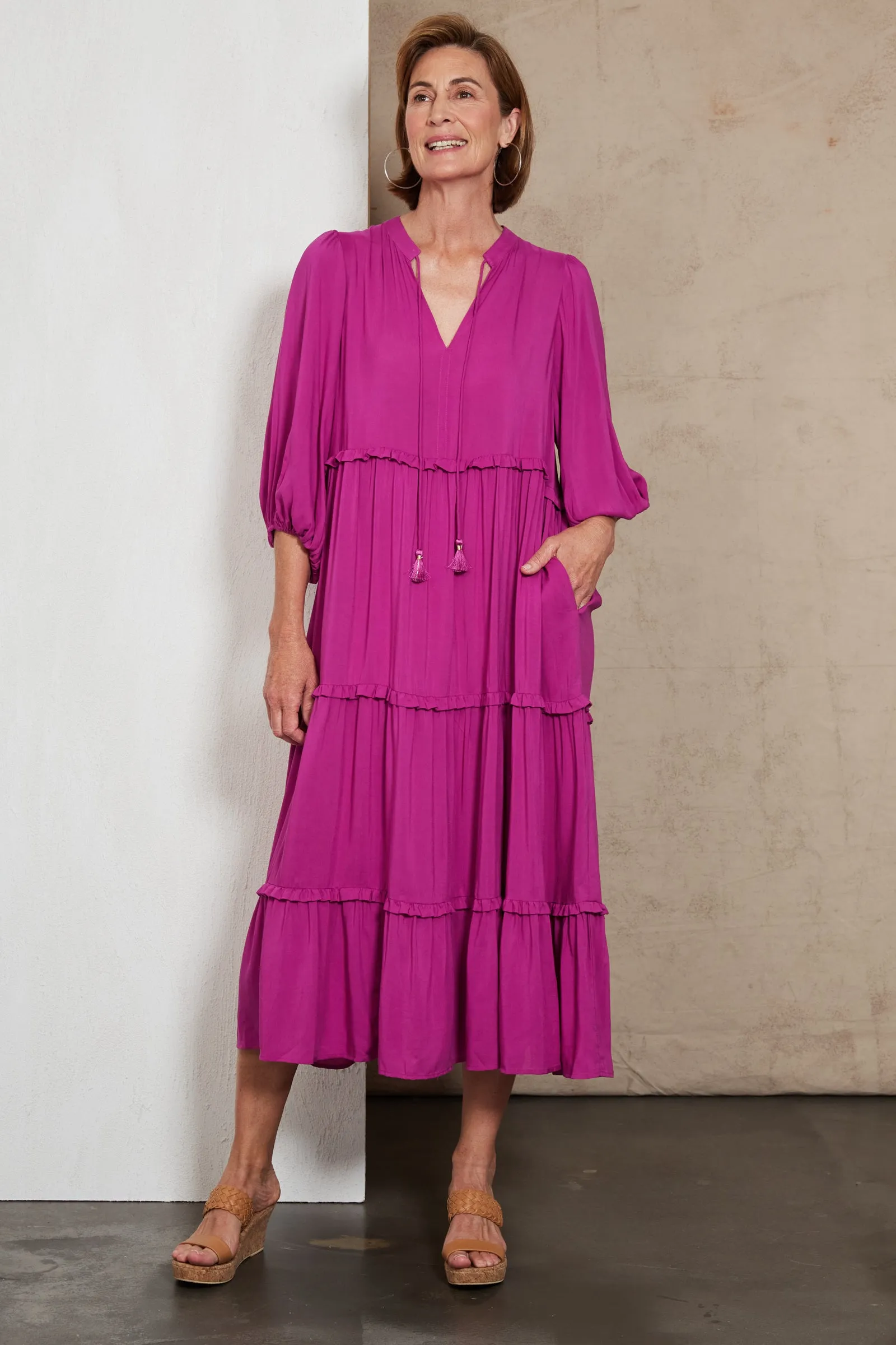 Eb & Ive Alma Tiered Dress - Orchid