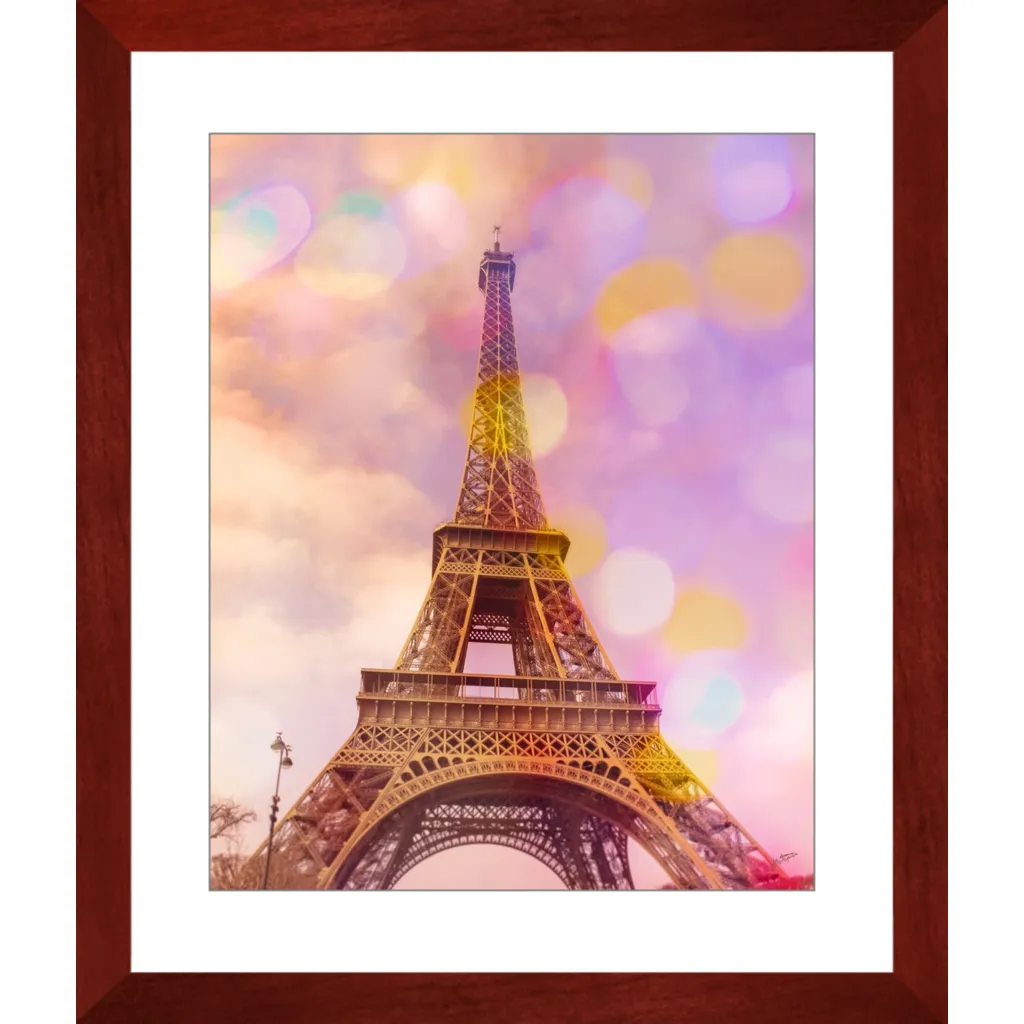 Eiffel Tower Sunset Framed Art Print