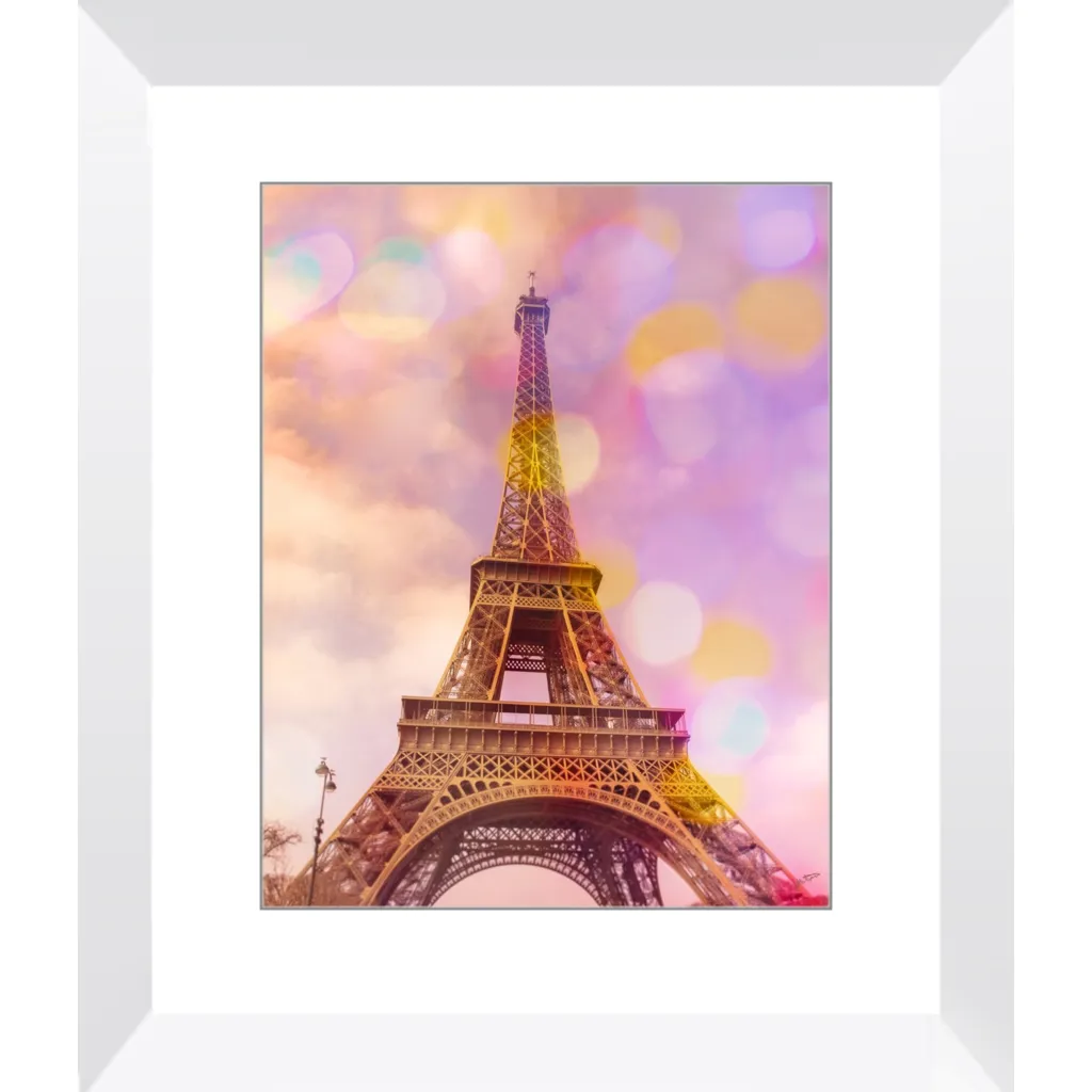 Eiffel Tower Sunset Framed Art Print