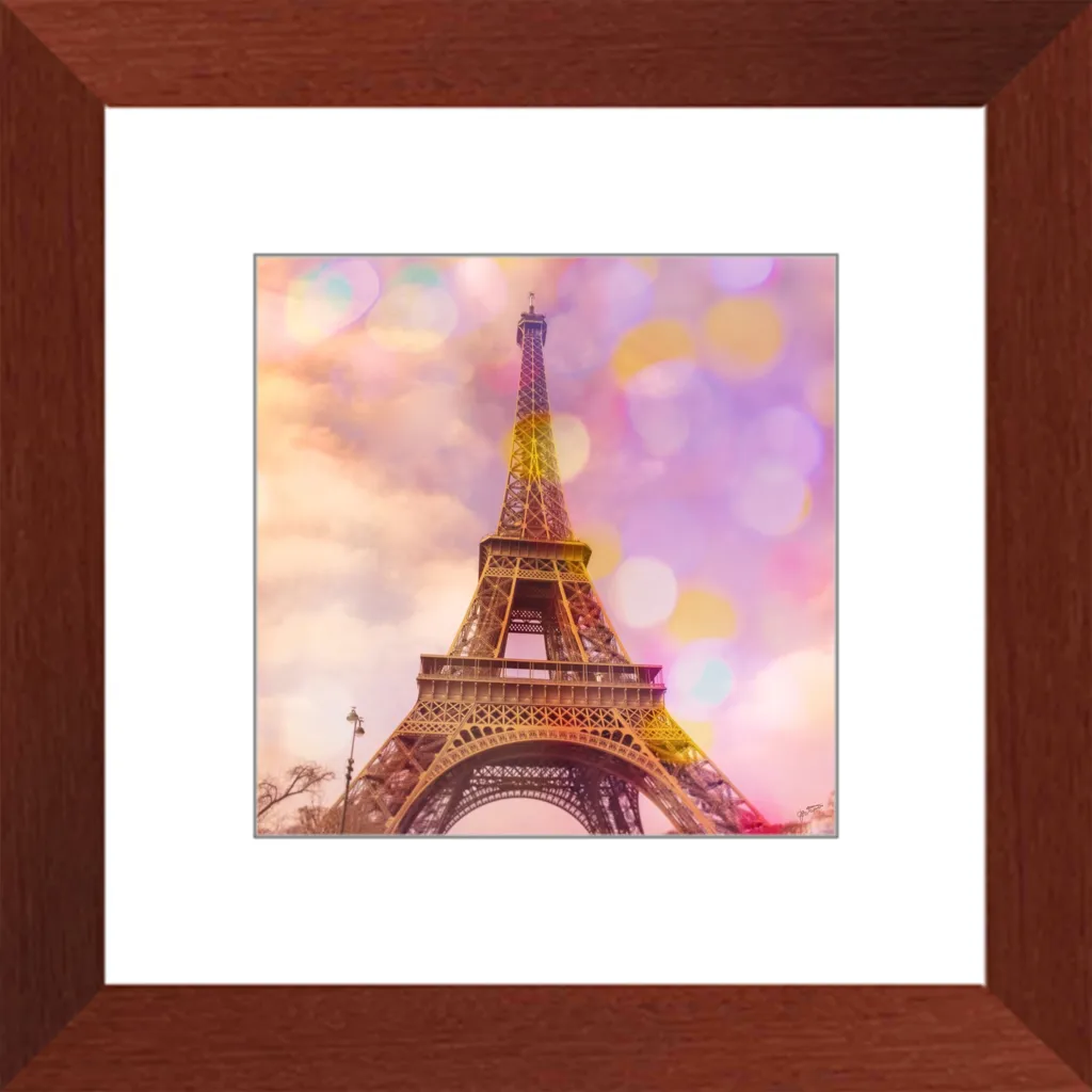 Eiffel Tower Sunset Framed Art Print