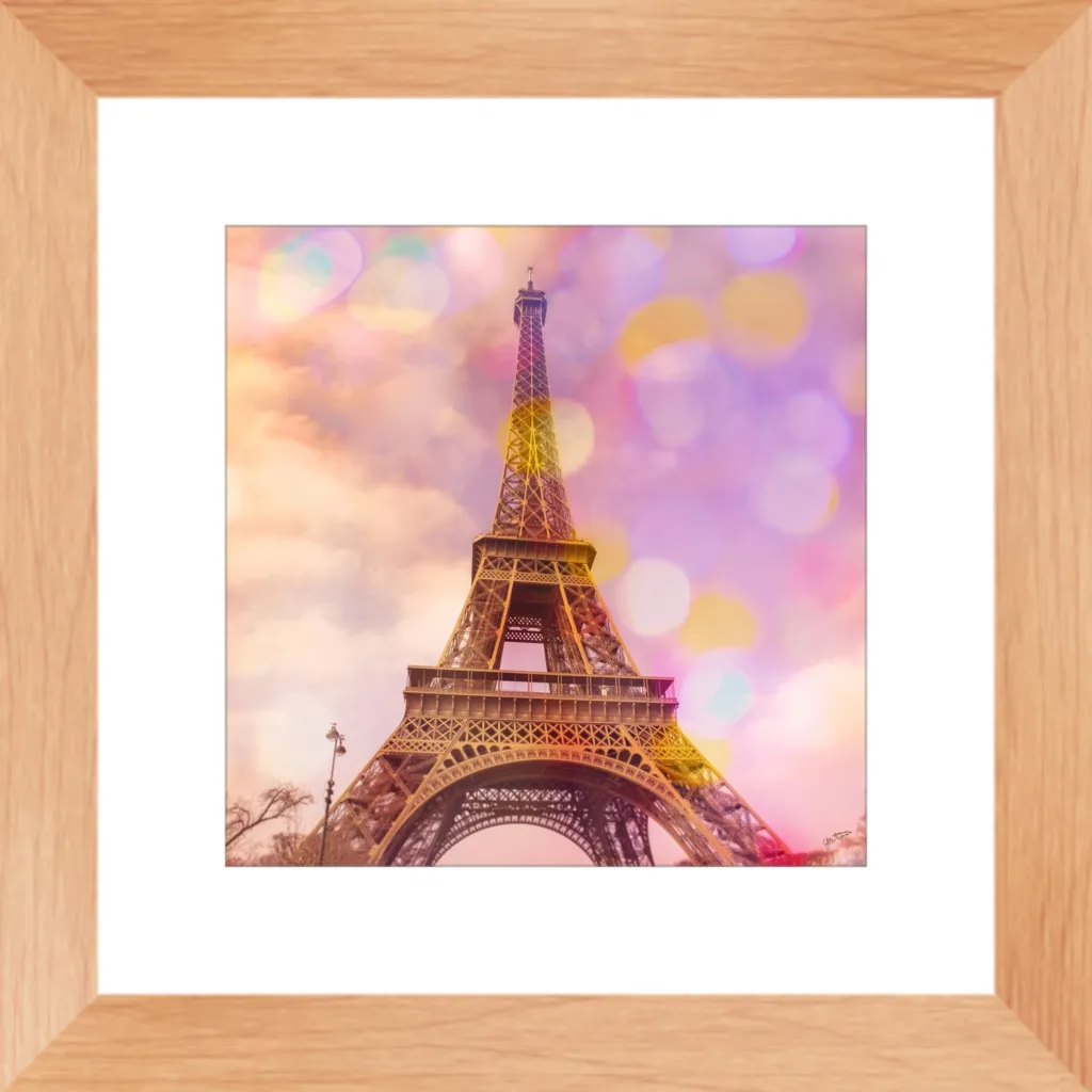 Eiffel Tower Sunset Framed Art Print