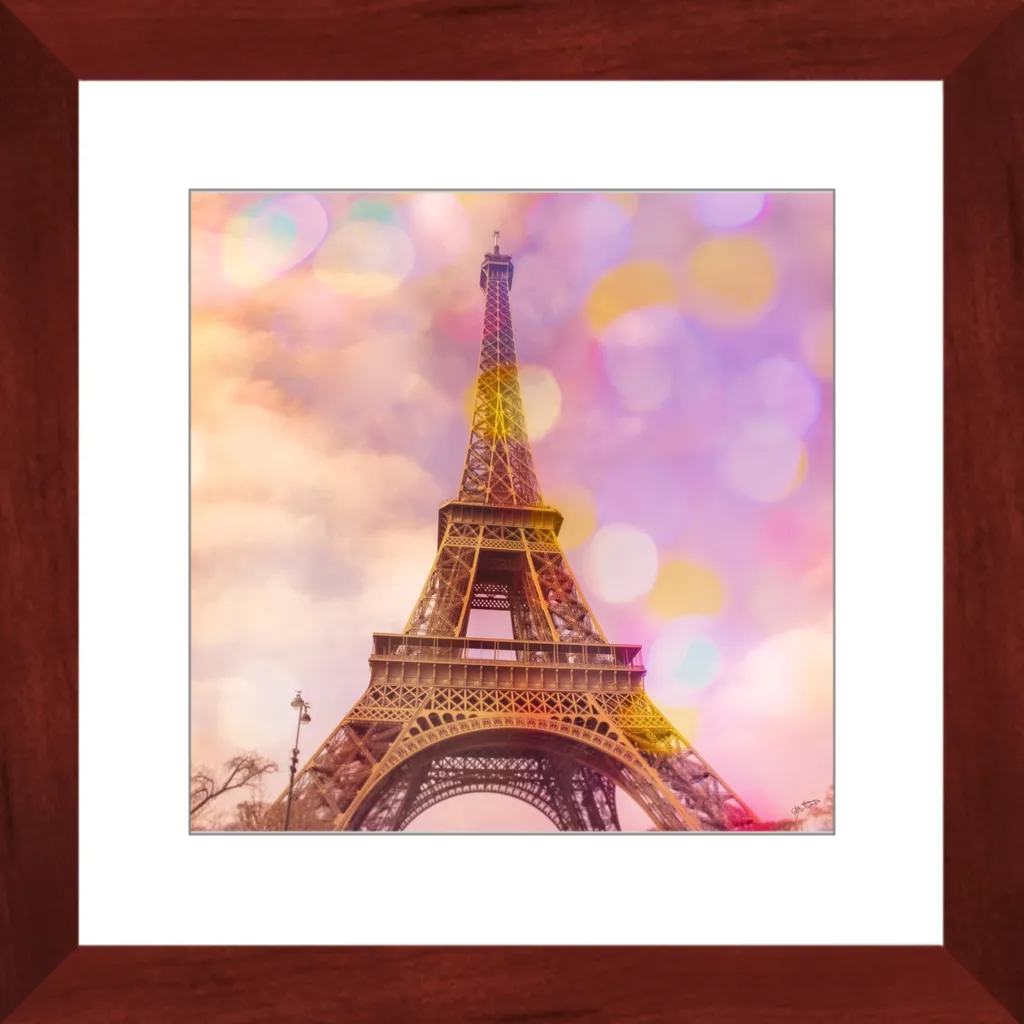 Eiffel Tower Sunset Framed Art Print
