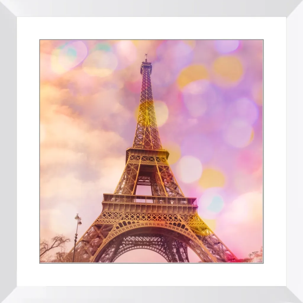 Eiffel Tower Sunset Framed Art Print