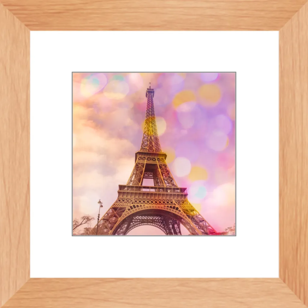 Eiffel Tower Sunset Framed Art Print