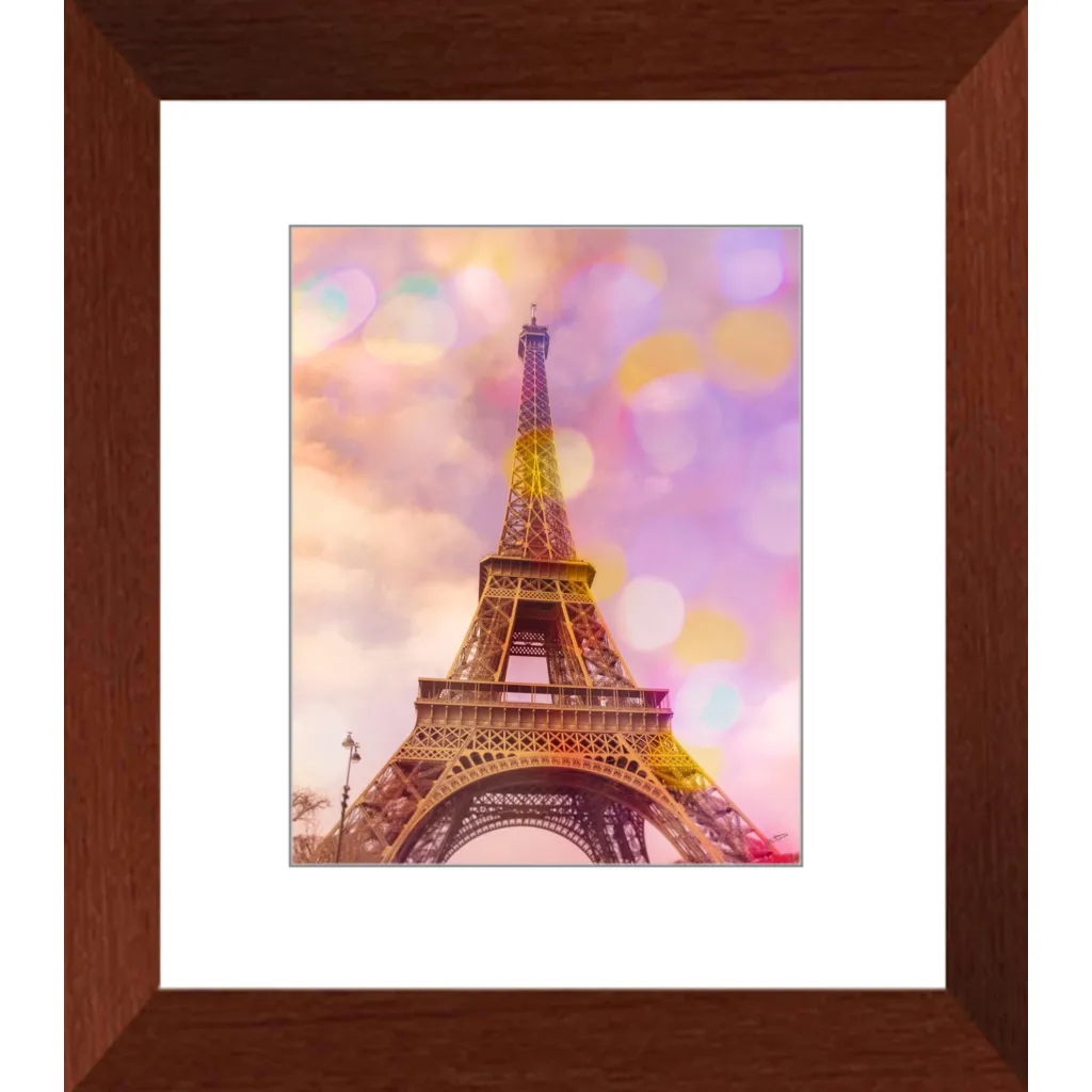 Eiffel Tower Sunset Framed Art Print