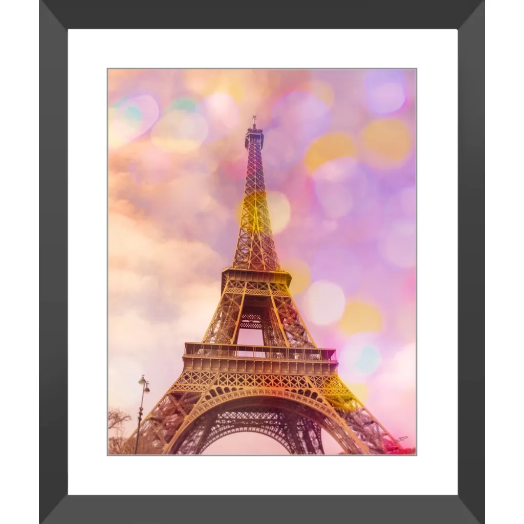 Eiffel Tower Sunset Framed Art Print