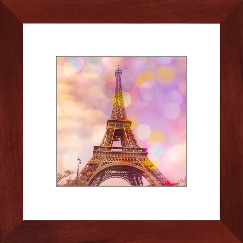 Eiffel Tower Sunset Framed Art Print