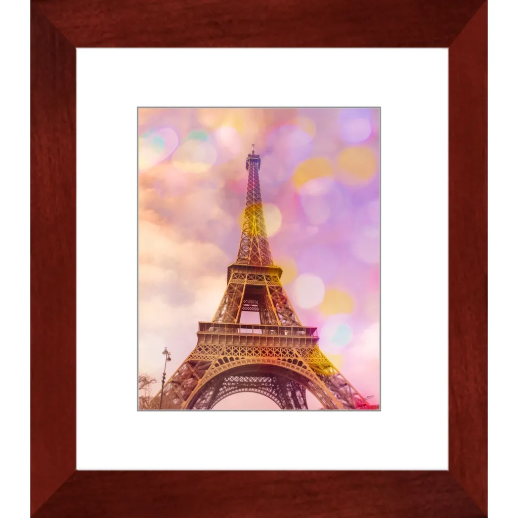 Eiffel Tower Sunset Framed Art Print