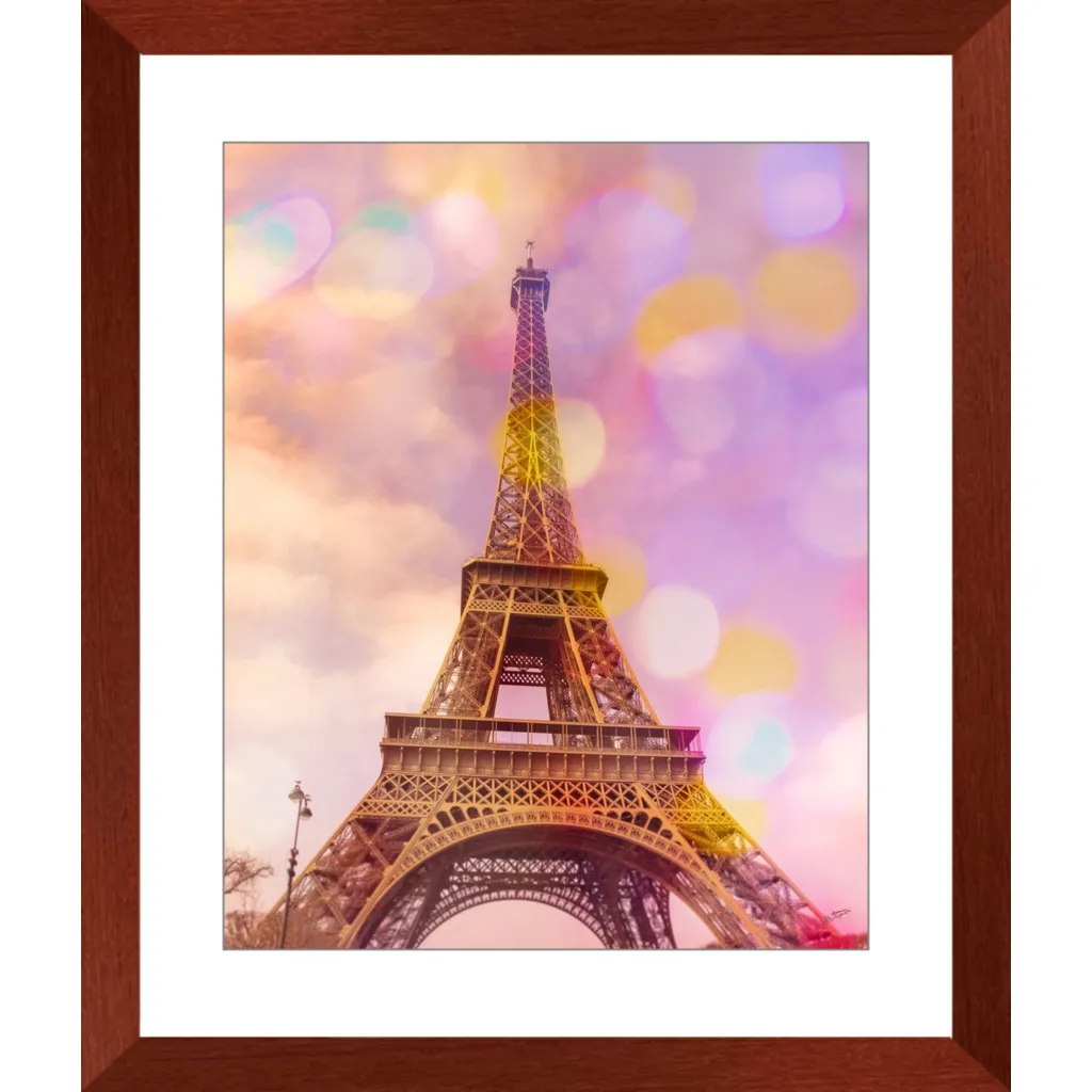 Eiffel Tower Sunset Framed Art Print