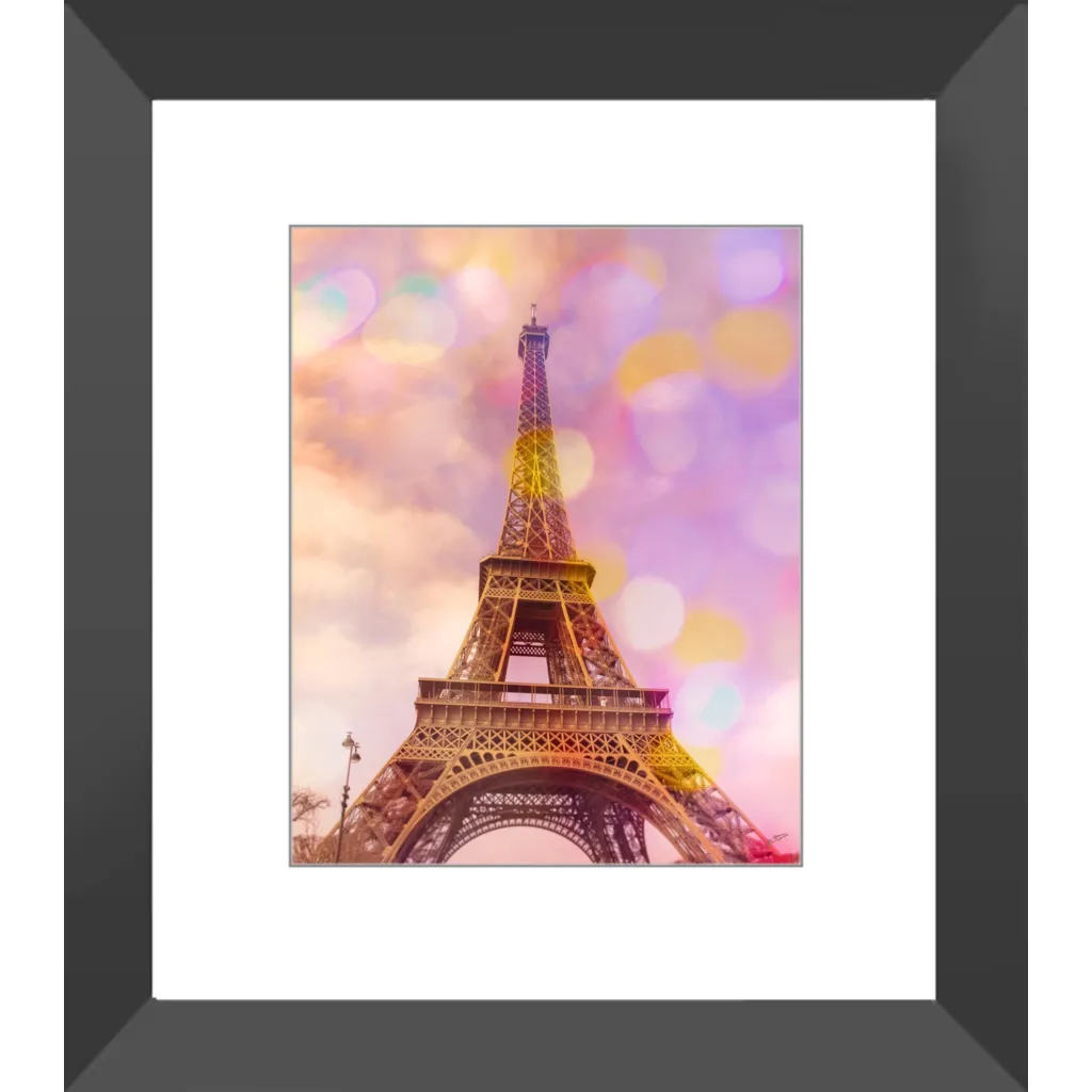 Eiffel Tower Sunset Framed Art Print