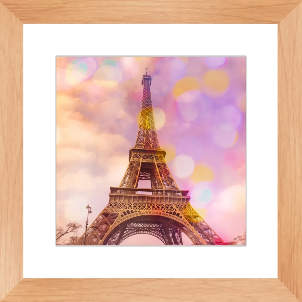 Eiffel Tower Sunset Framed Art Print