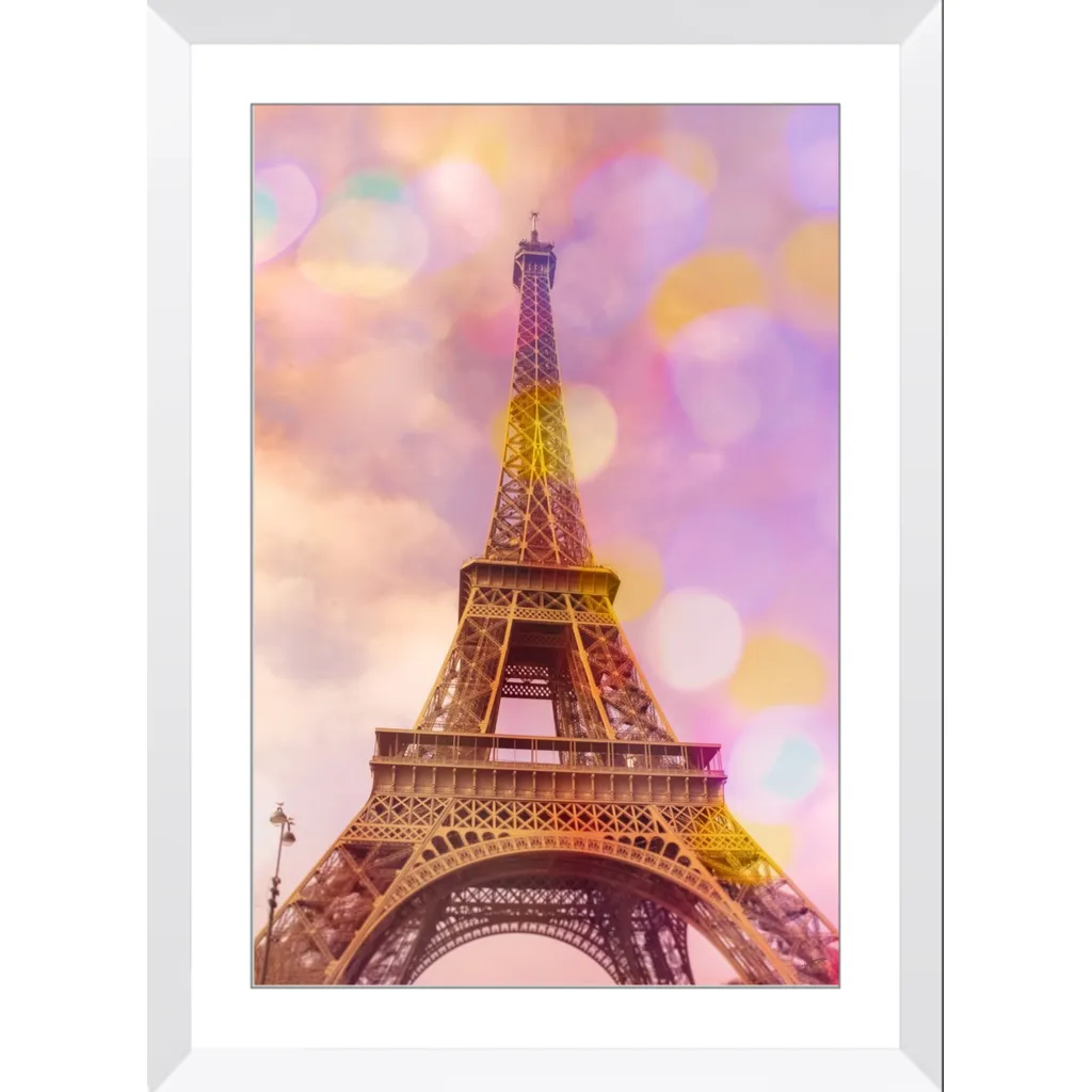 Eiffel Tower Sunset Framed Art Print