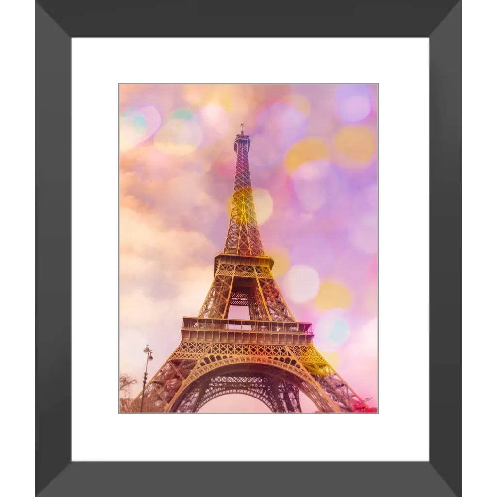 Eiffel Tower Sunset Framed Art Print