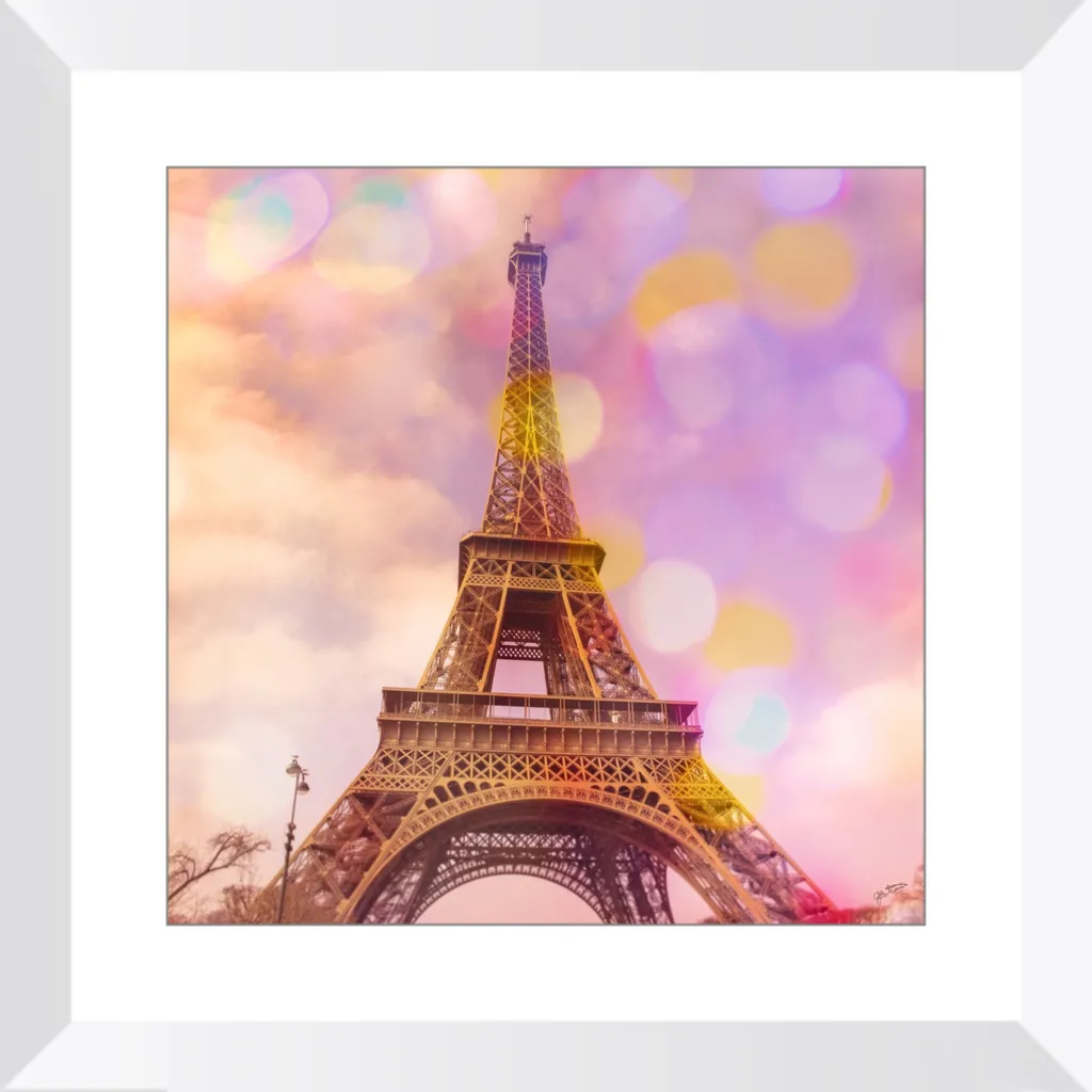 Eiffel Tower Sunset Framed Art Print