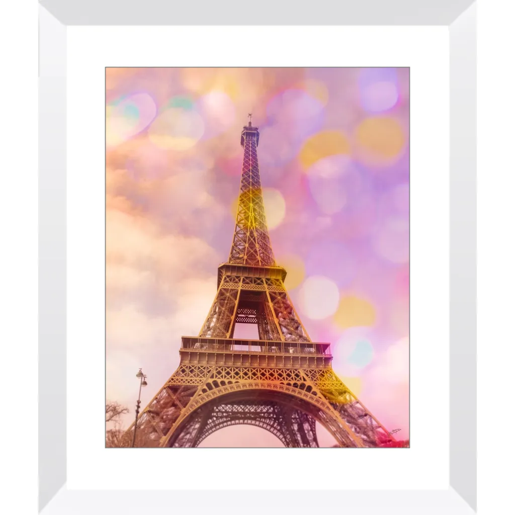 Eiffel Tower Sunset Framed Art Print