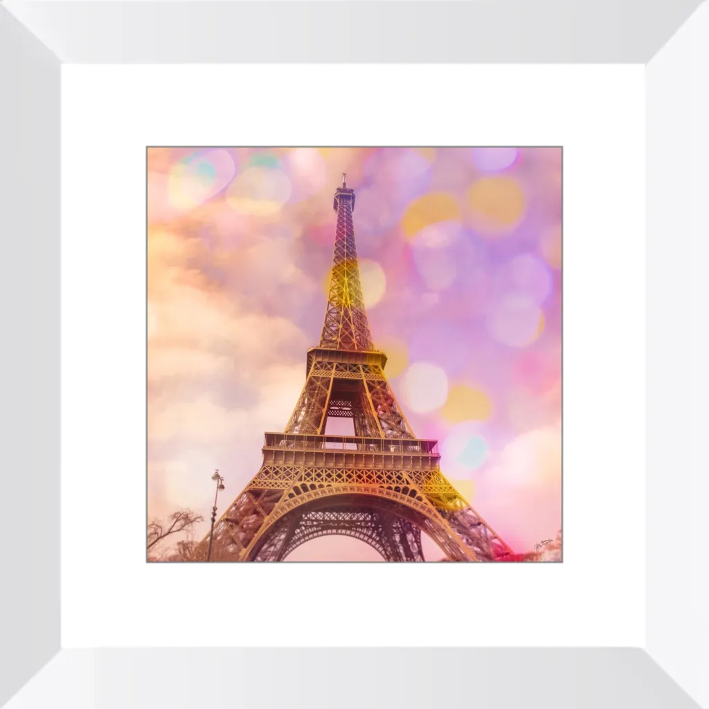 Eiffel Tower Sunset Framed Art Print