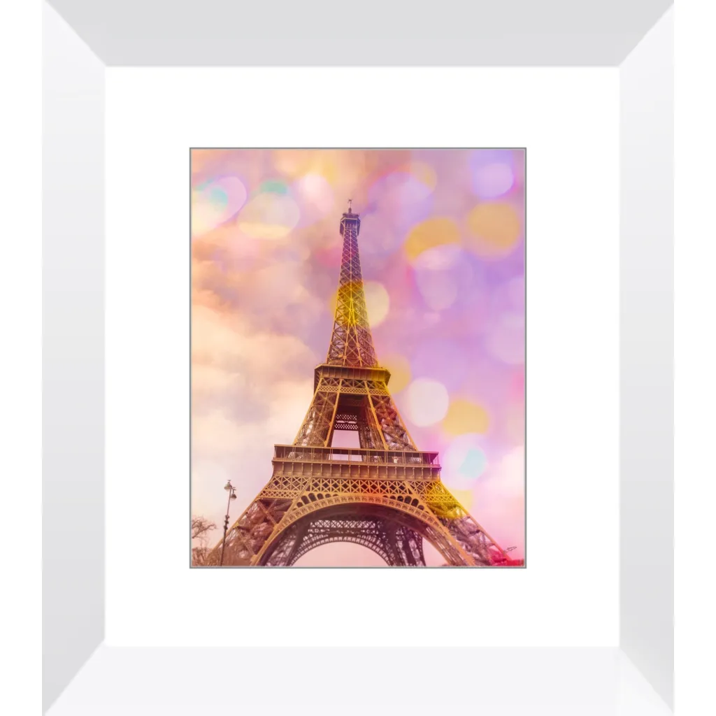 Eiffel Tower Sunset Framed Art Print