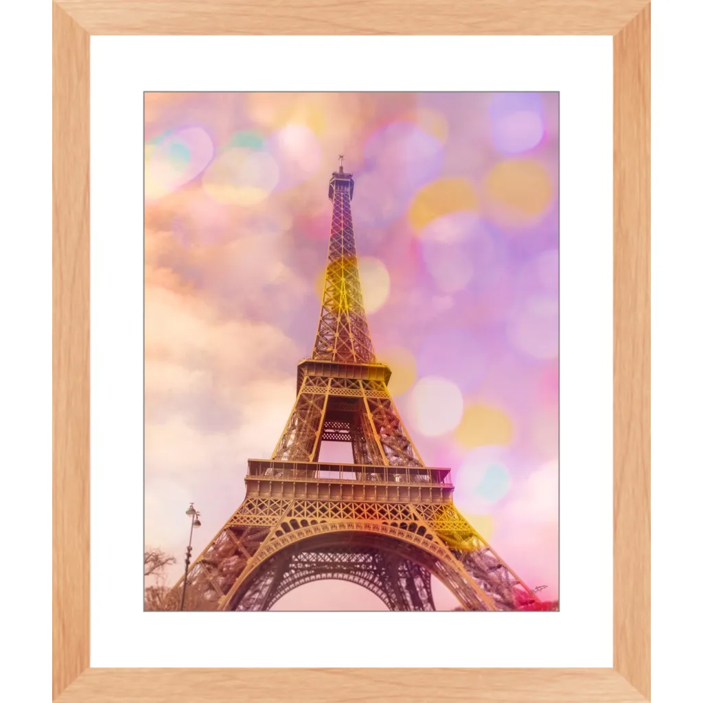 Eiffel Tower Sunset Framed Art Print