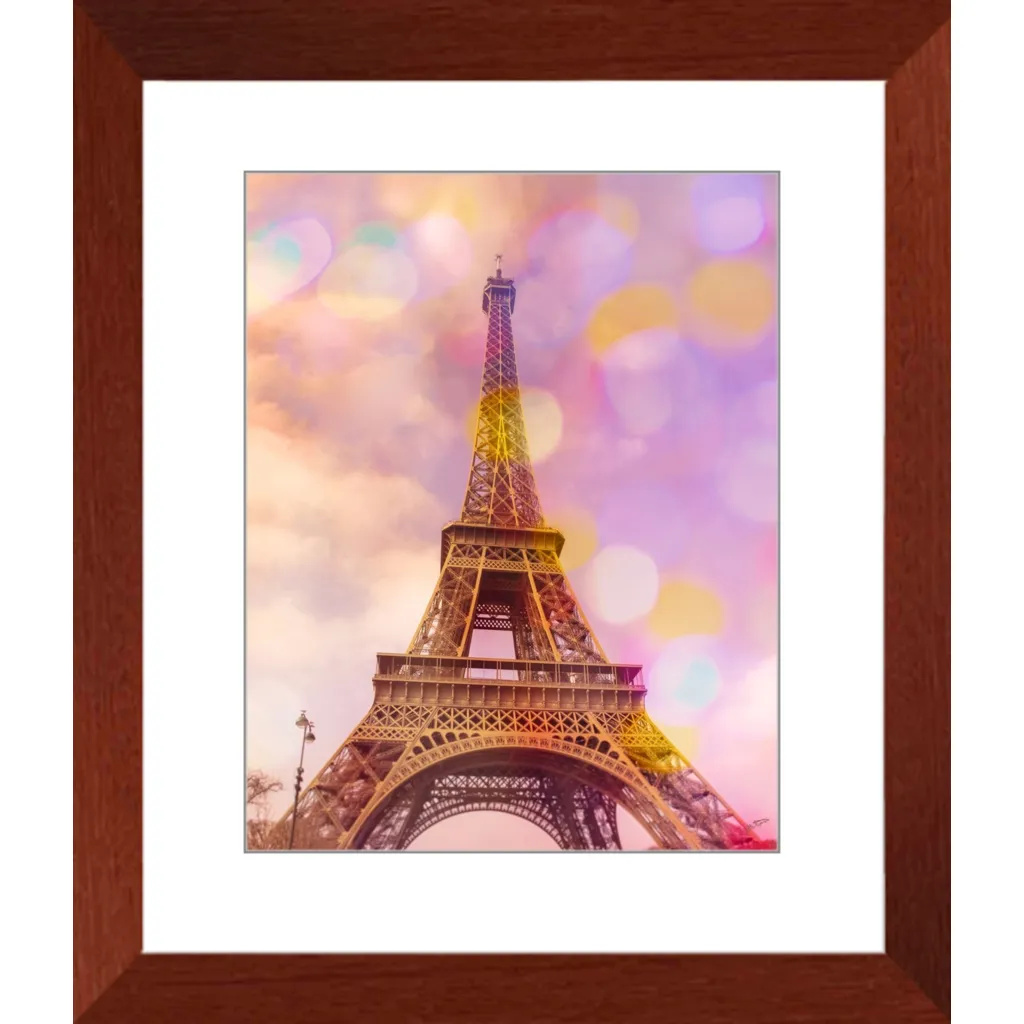 Eiffel Tower Sunset Framed Art Print