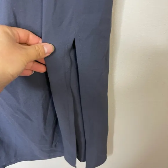 Eileen Fisher Navy 100% Silk Pencil Maxi Skirt Elastic Waist Sz 2X Lagenlook